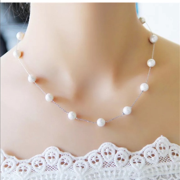 Fashion charm jewelry pendant chain Pearl chocker - Picture 2 of 8